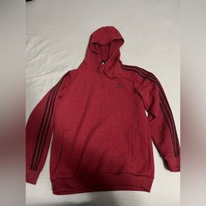 Adidas 3 Stripe Hoodie - Red - Size L
